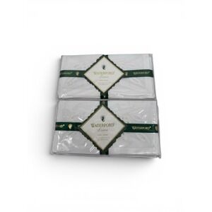 Waterford VTG 8x8" 100% Linen Cocktail Napkins New Handcrafted RN 77104‎ White